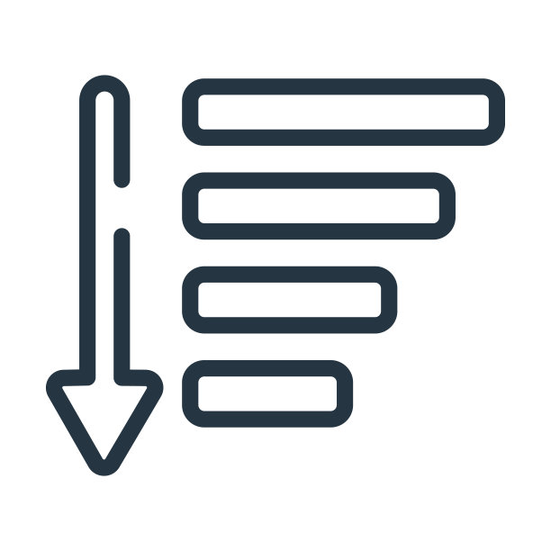 对细线图标进行排序。排序，文档线性图标从用户界面概念孤立的轮廓符号。矢量插图符号元素的网页设计和应用程序。图片下载