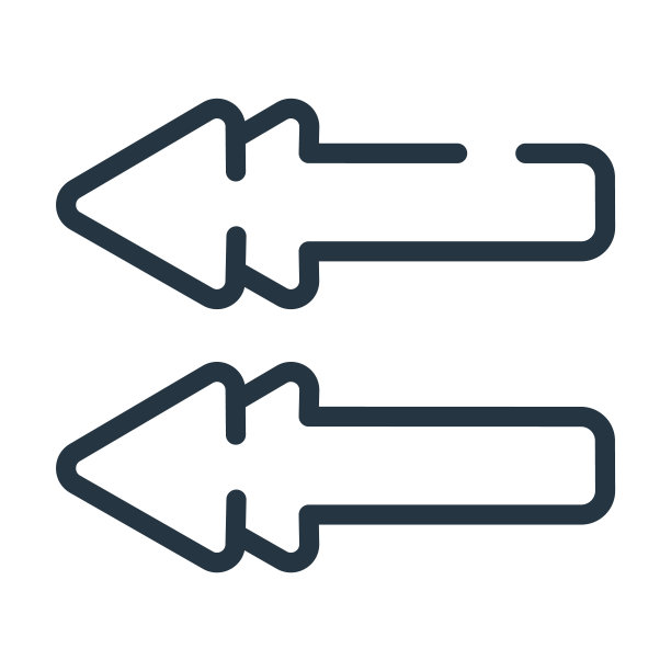 两个左箭头细线图标。箭头，两个线性图标从用户界面概念孤立的轮廓符号。矢量插图符号元素的网页设计和应用程序。图片下载