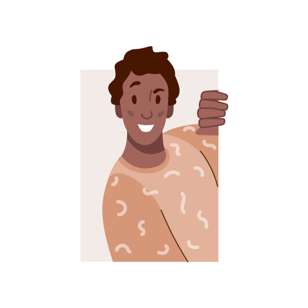 有趣的人在毛衣背后偷看墙，好奇或感兴趣的家伙。矢量男人像带着扬起眉毛的表情，提出问题，沉思的心情。平面卡通风格人物图片下载