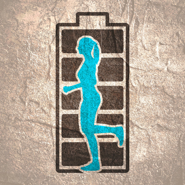 跑步女士剪影高全电量电池图片下载