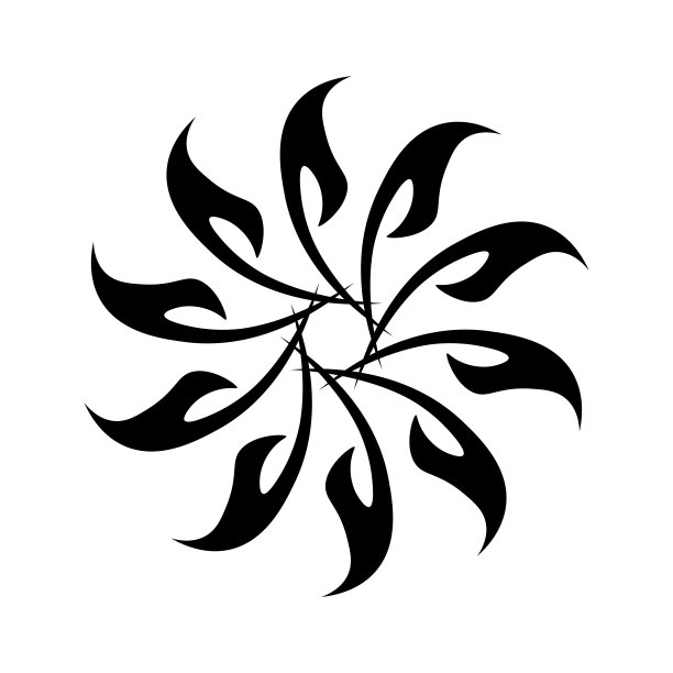 黑色圆形分形圆形纹身图片下载