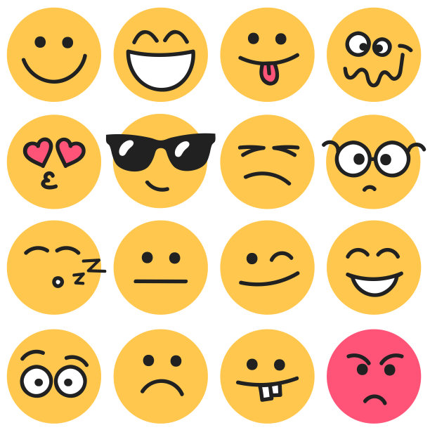 情感圆形面孔合集图片下载