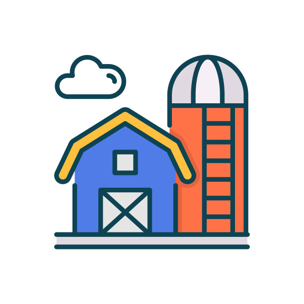 筒仓矢量填充轮廓图标设计插图。农业和农业符号在白色背景EPS 10文件图片下载