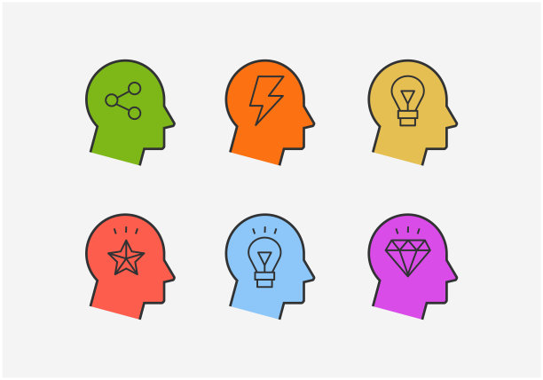 能力、技能和知识概念。个人成长矢量插图与头和图标。图片下载