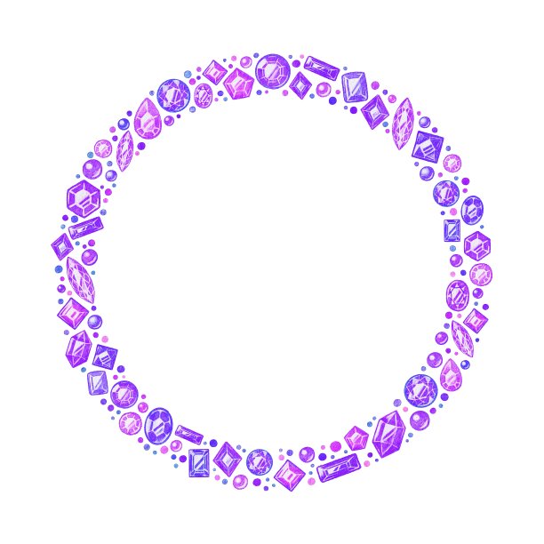 可爱的水彩珠宝集图片下载