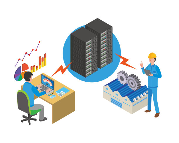 工厂与办公室合作的形象图片下载