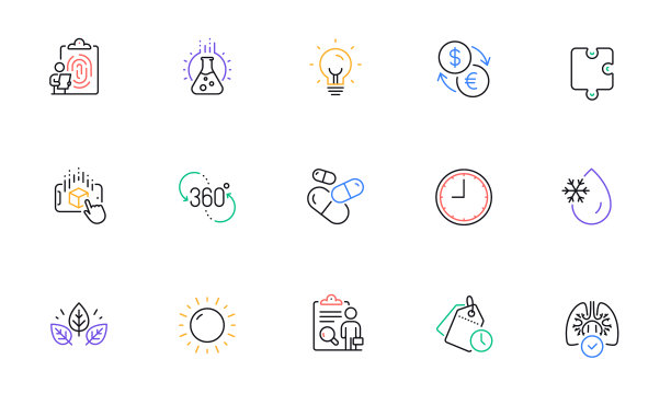 检查胶囊药丸和拼图线图标图片下载