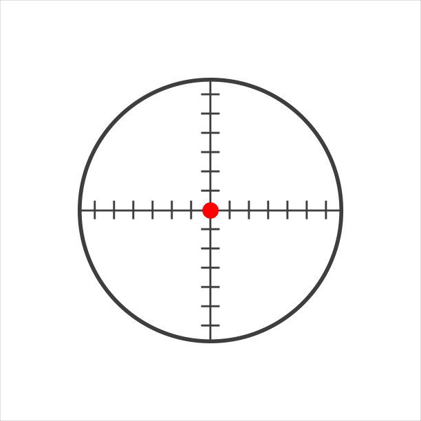 真实的狙击视野十字准线视图。带有测量标记的狙击瞄准器。狙击手范围模板隔离在透明的背景上。步枪瞄准镜图片下载