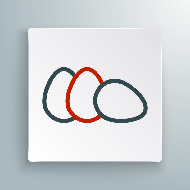 行鸡蛋图标孤立在白色背景上。色彩斑斓的轮廓的概念。向量图片下载