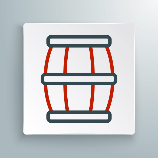 线木桶与蜂蜜图标孤立在白色背景上。色彩斑斓的轮廓的概念。向量图片下载