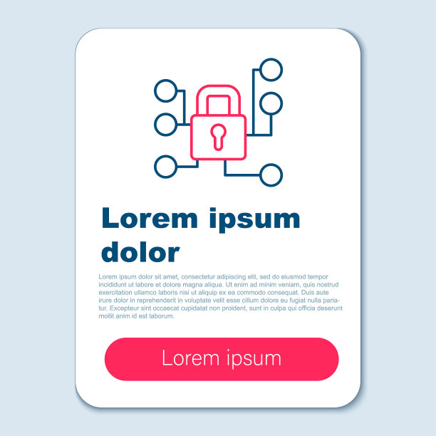 在线网络安全图标孤立在灰色背景上。数字电路板上的闭合挂锁。安全的概念。数字数据保护。色彩斑斓的轮廓的概念。向量图片下载