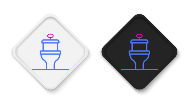 线马桶图标孤立在白色背景上。色彩斑斓的轮廓的概念。向量图片下载
