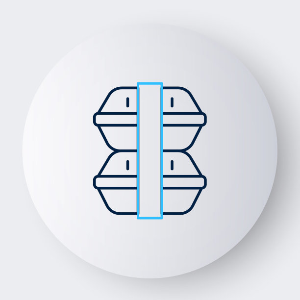 线午餐盒图标孤立在白色背景上。色彩斑斓的轮廓的概念。向量图片下载