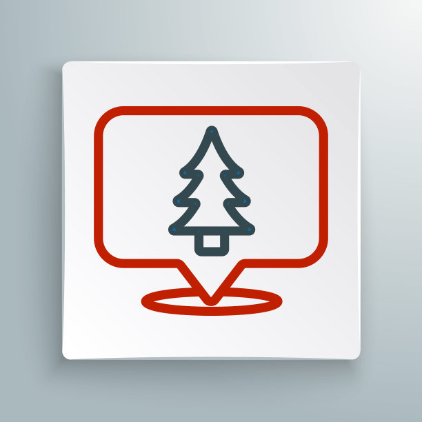 在白色背景上孤立的地图图标上森林的位置。色彩斑斓的轮廓的概念。向量图片下载