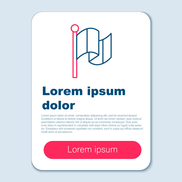 线旗意大利图标孤立在灰色背景上。色彩斑斓的轮廓的概念。向量图片下载