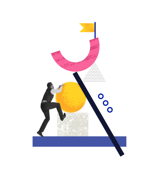 创意设计。有上进心和雄心勃勃的员工，不断向上攀登，达到成功图片下载