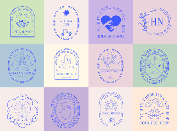 收集健康线性图标设置图片下载