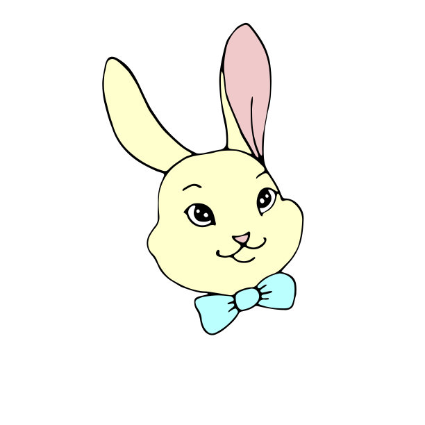 可爱兔子的头，嘴巴，兔子，兔子。矢量彩色手绘插图，剪纸艺术，儿童的设计元素，复活节图片下载