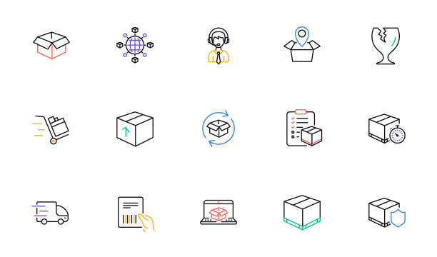 物流和航运线路图标卡车运送图片下载