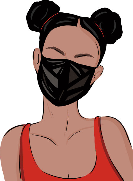 戴着医用面具的无脸女性肖像图片下载
