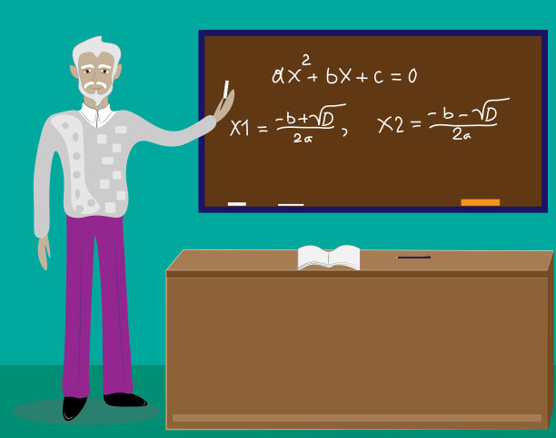 一位教授，高等和中等科学教师的演讲插图。一个开朗睿智的老师，充满活力，在课堂上分享他的知识。信息和知识帮助我们走向世界的幸福。图片下载