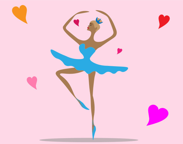 一个美丽的芭蕾舞演员的插图。那位穿着芭蕾舞裙的淑女在舞蹈的跳跃中显得优雅而优雅。芭蕾舞的美。图片下载