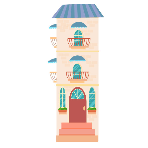 一套不同风格的住宅和城市住宅。复古的城市建筑和现代的建筑。在白色背景上孤立的房子的矢量插图。图片下载