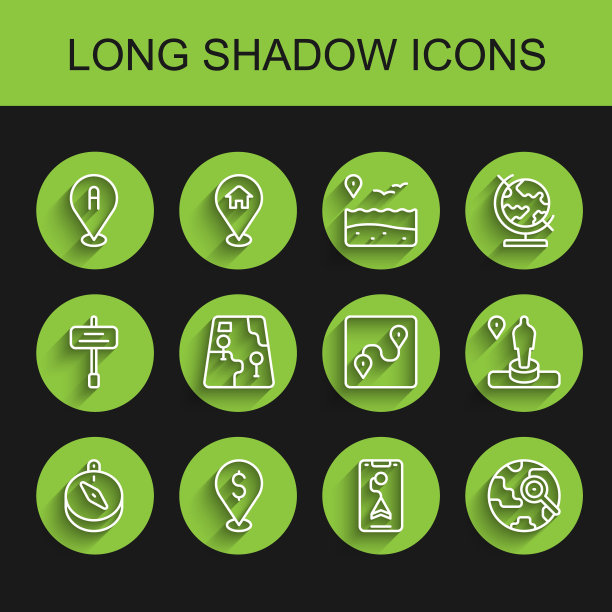 设置线路指南针，现金位置，位置，城市地图导航，放大镜与地球仪，纪念碑和路线图标。向量图片下载