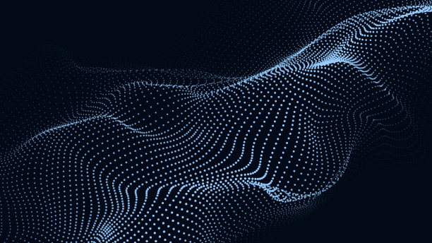 摘要数字粒子波。未来的波点。技术背景矢量。矢量图图片下载