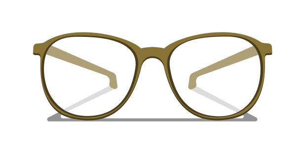 前视图的棕色眼镜。平面风格的图标，符号插图。图片下载