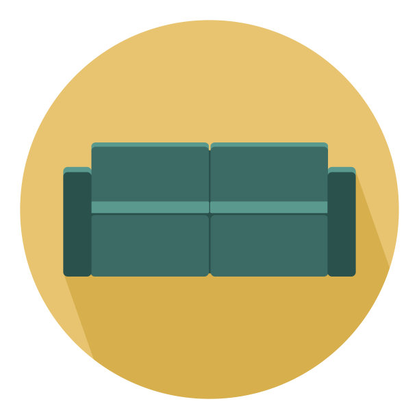 沙发图标。平面风格的矢量插图图片下载