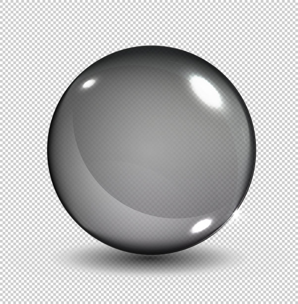 大的白色透明玻璃球与眩光和高光。图片下载