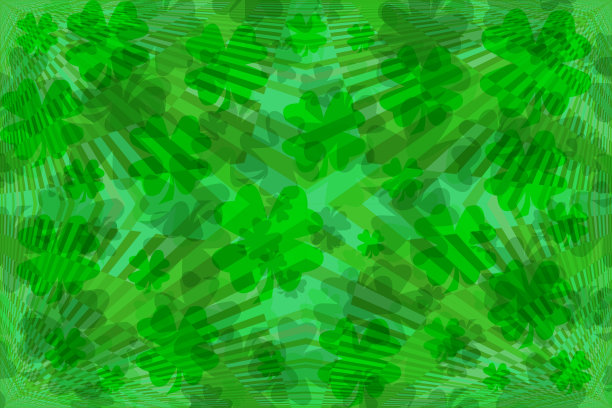 格子呢翡翠绿格子圣帕特里克日维幸运三叶草庆典卡格子党背景三叶草图案叠加图片下载