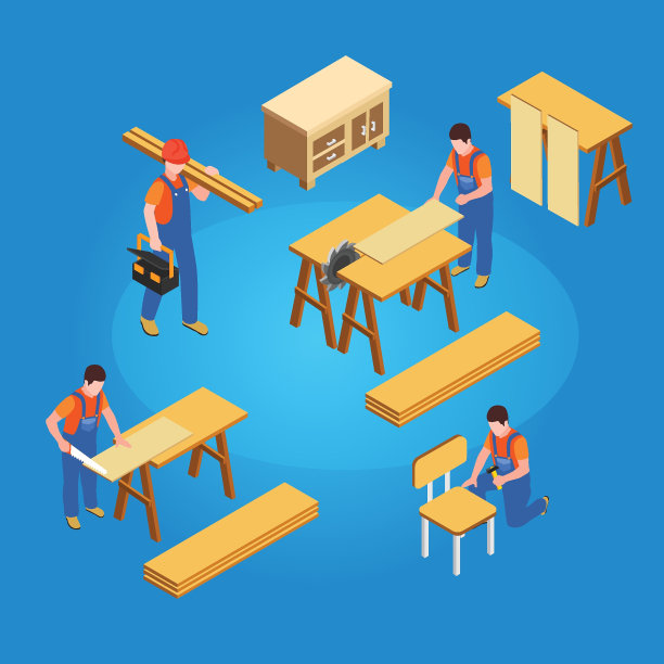 专业木匠字符集等距3d图片下载