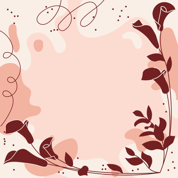 正方形艺术模板与勃艮第马蹄莲花框架图片下载