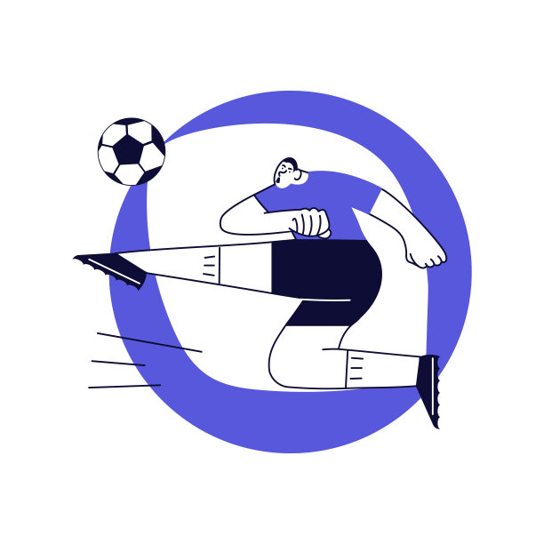 圆形模板与足球运动员踢球。图片下载