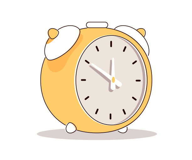 桌面复古闹钟与呼叫。经典定时器隔离在白色背景。钟面箭头指示时间11 50 11 50平面卡通矢量。图片下载