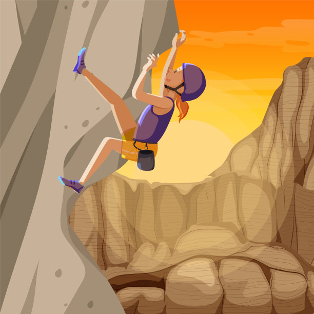 人们爬岩石山的场景图片下载