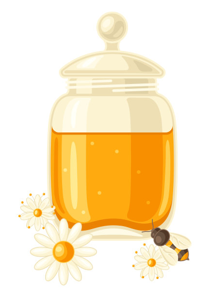 蜂蜜罐插图。食品和农业工业的形象。图片下载