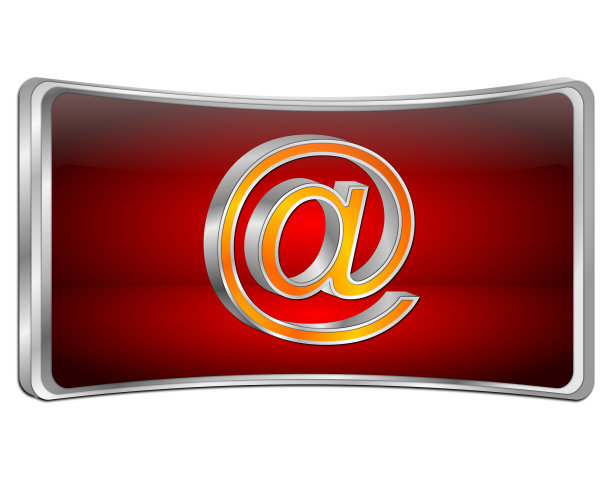 电子邮件按钮- 3D插图图片下载
