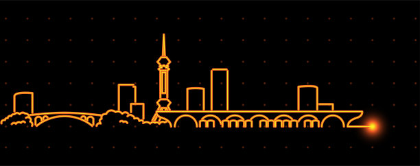 石家庄光条纹天际线轮廓图片下载