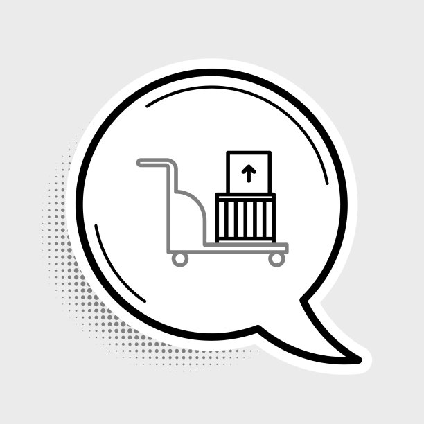 线电动手推车和箱子图标隔离图片下载