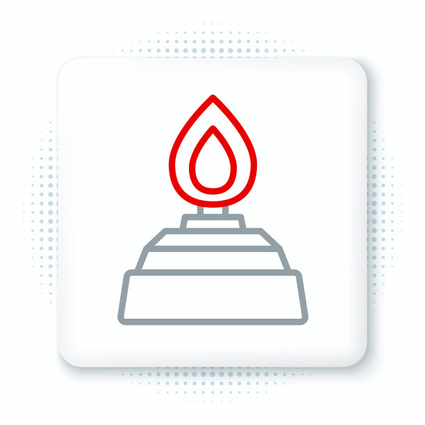 线路酒精或酒精燃烧器图标孤立图片下载