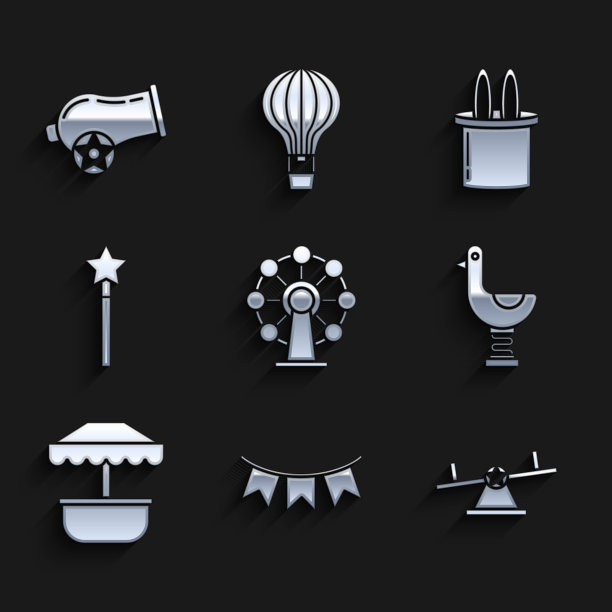 用彩旗装饰摩天轮狂欢节花环图片下载