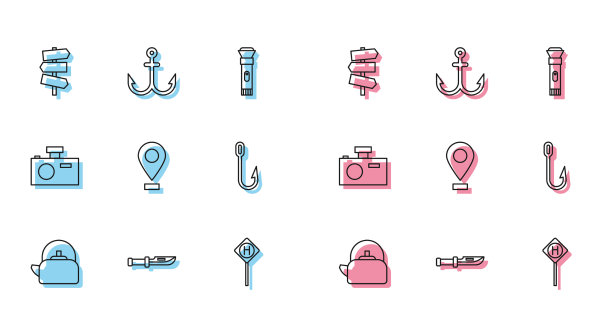 设置线水壶与把手露营刀路图片下载