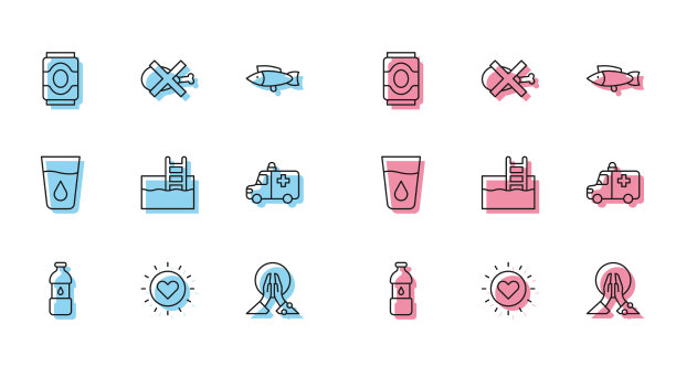 设置线瓶水太阳苏打罐图片下载