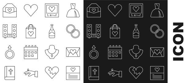 设置线贺卡信封与情人节图片下载