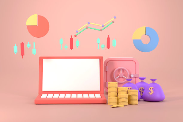 笔记本电脑和股票图表，投资，硬币和钱包。金融概念图片下载