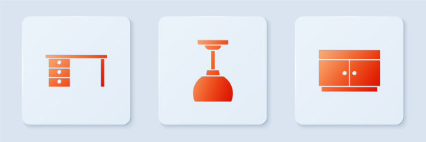 设置吊灯办公桌和五斗柜图片下载