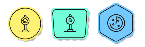 设置线路酒店标志，使交通转向回路图片下载